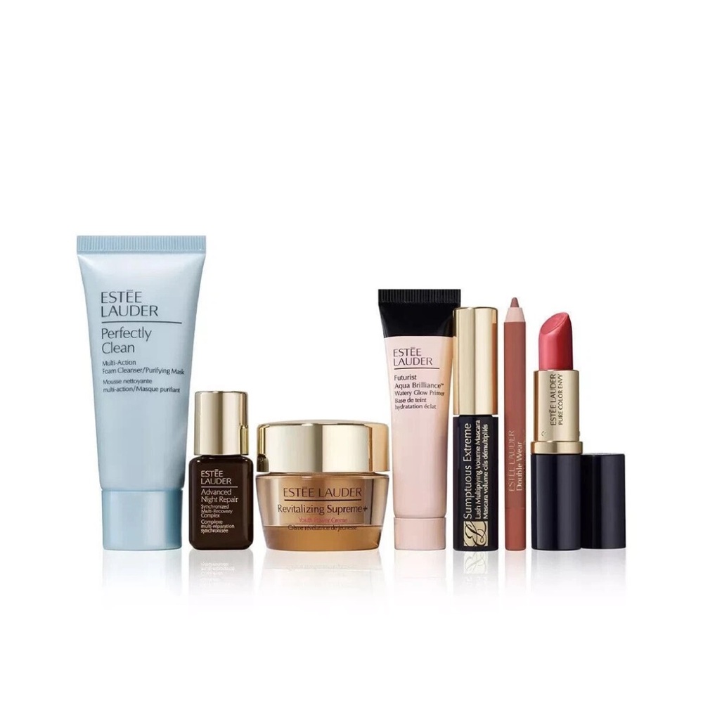 Estee Lauder 6pc Set Advanced Night Repair Mascara Lipstick Revitalizing Supreme